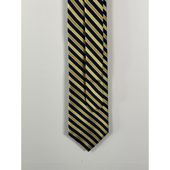 Nautica Other - Nautica 100% Silk Tie Black Gold Blue Stripes Designer Men Necktie Made In USA